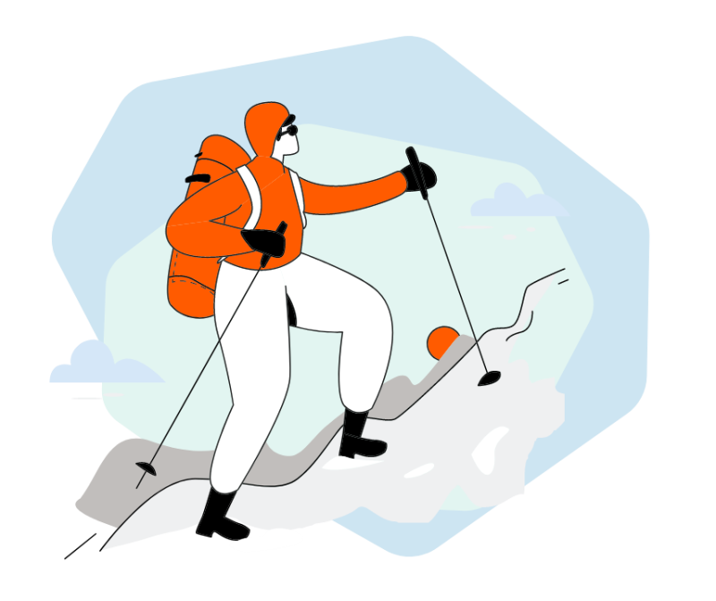 image of an mountain climber